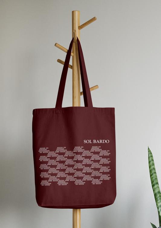 Sol Bardo- solbardo maroon zipper tote bag