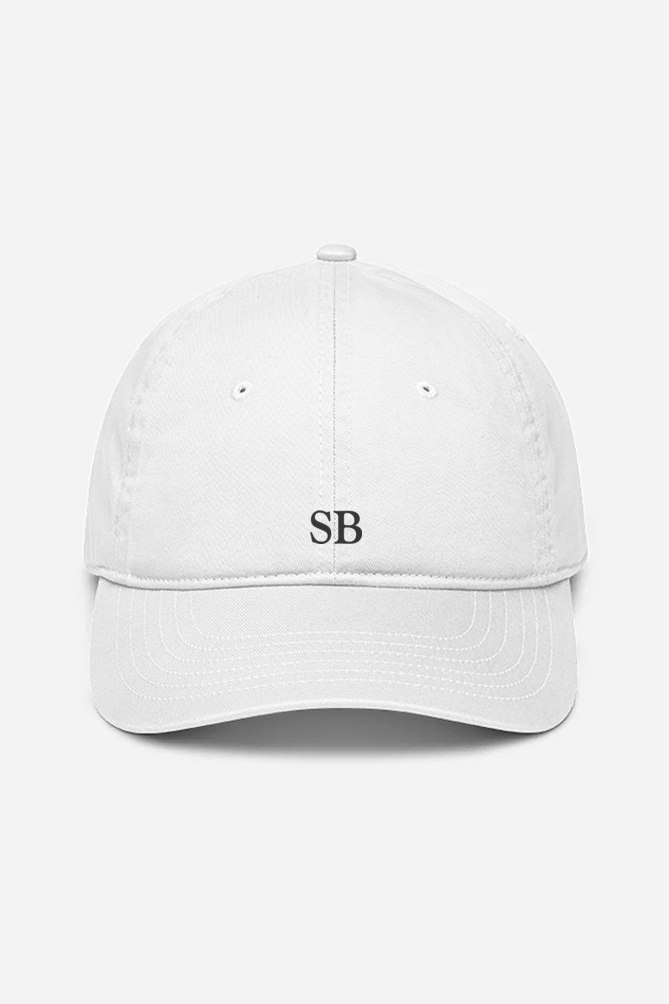 Sol Bardo- solbardo white monogram (SB) baseball cap